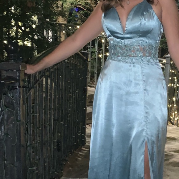 Light Blue Evening Dress - Picture 3 of 3